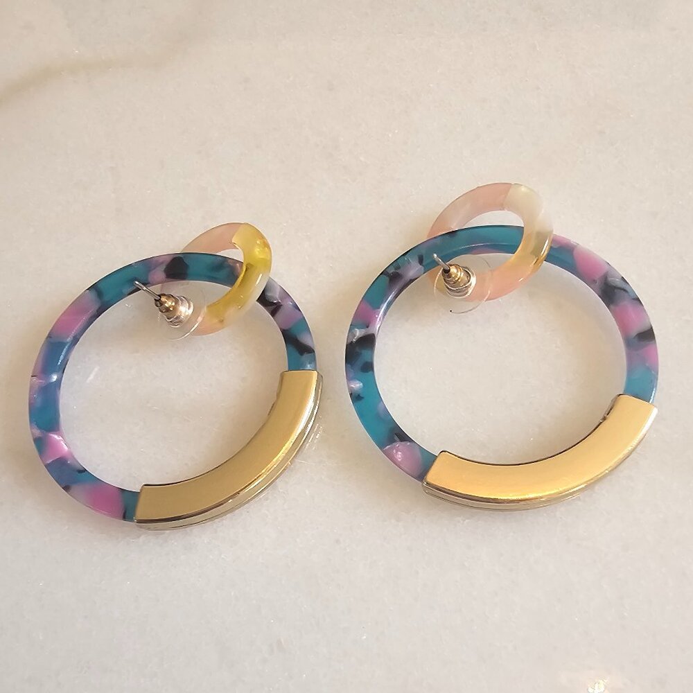 1980's Colorful Hooped Earings